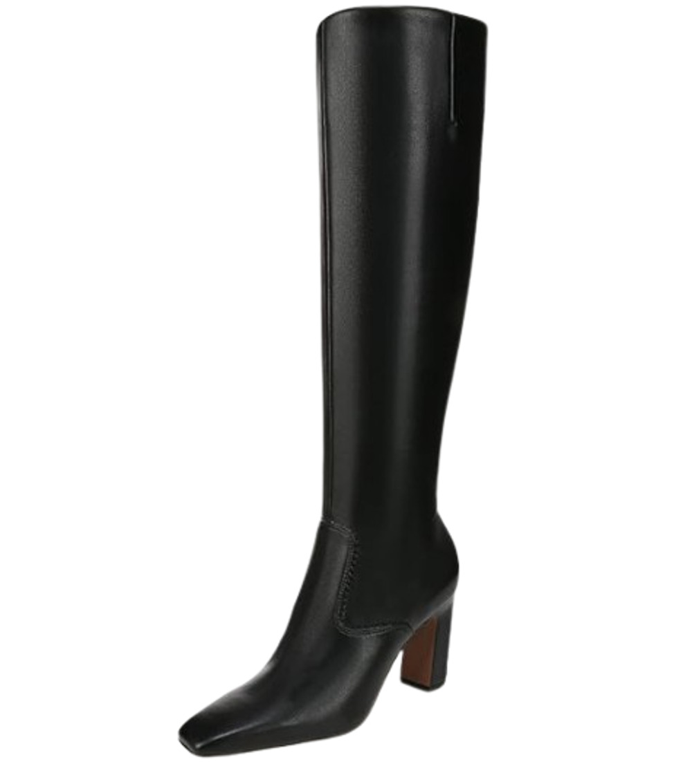 Franco Sarto Womens Bowman Knee High Boots Size 9M Black Faux Leather NWOB
